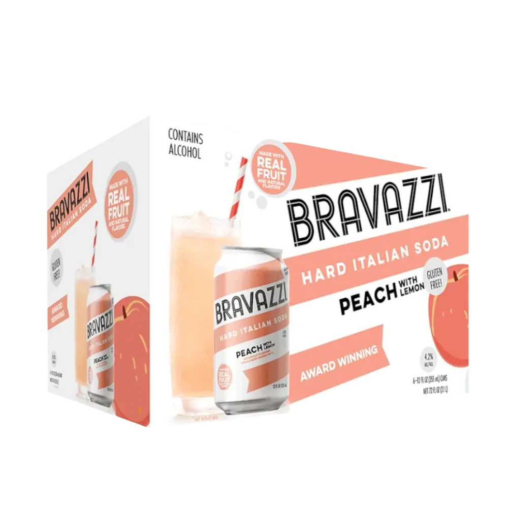 Bravazzi Bravazzi Hard Italian Peach Soda 6Pk - Hop Culture - Buy